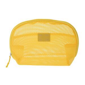 Mesh Hand-held Sundries Makeup Bag Large Yellow